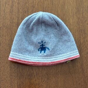 Smartwool Kids Beanie with Blue and Pink Accents